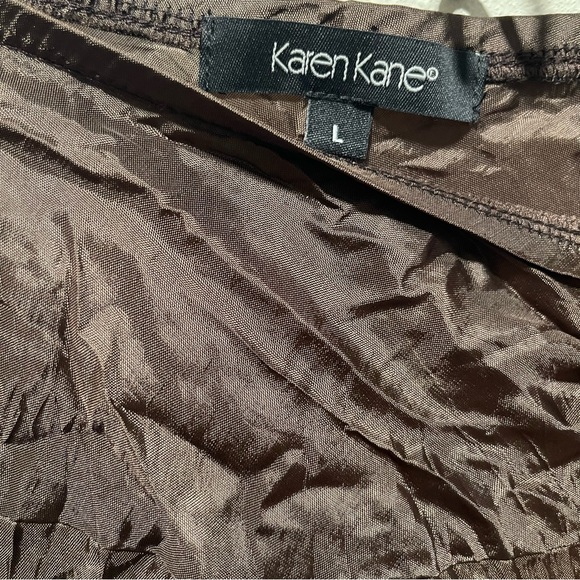 Karen Kane Brown Ruched A-Line Maxi Skirt - Picture 3 of 3